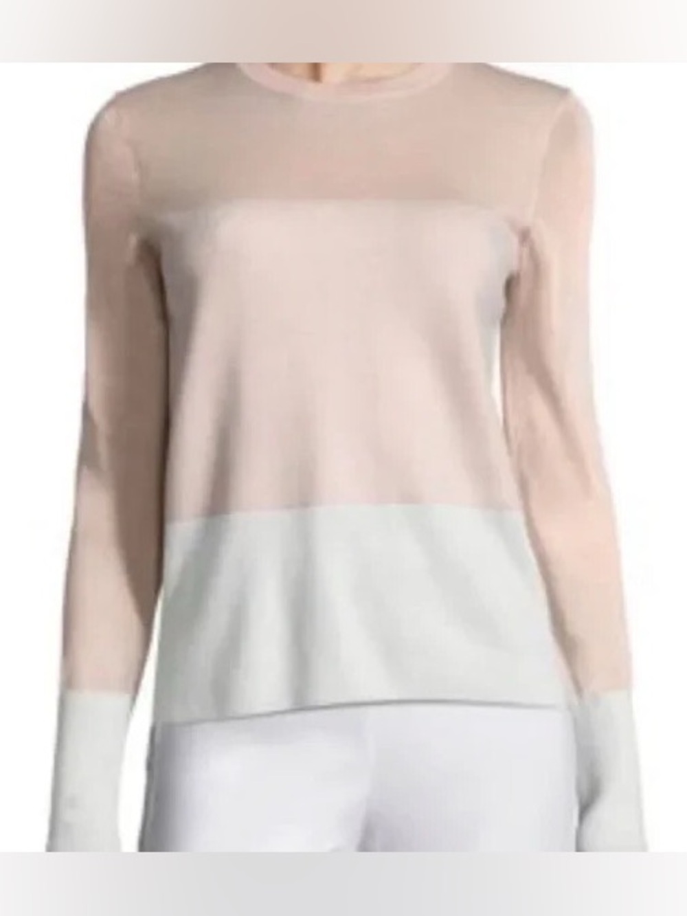 Rag & Bone Marissa Lightweight Merino Wool Sweater - Pink & Cream Color-Block XS